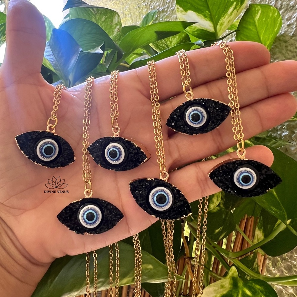Evil Eye Druzy Necklace | Eye Am Protected Collection by Divine Venus - Picture 12 of 12